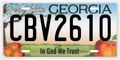 GA license plate CBV2610