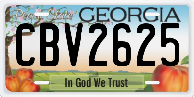 GA license plate CBV2625