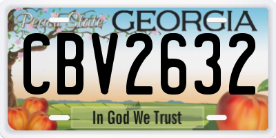 GA license plate CBV2632