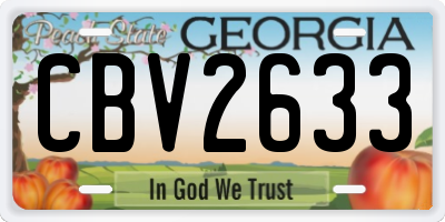 GA license plate CBV2633