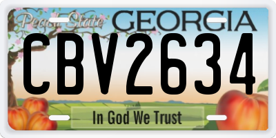 GA license plate CBV2634