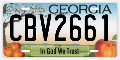 GA license plate CBV2661