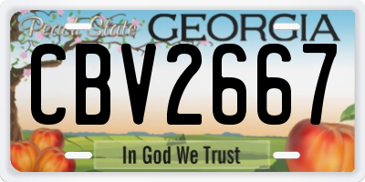 GA license plate CBV2667