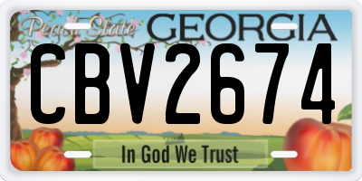 GA license plate CBV2674