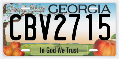 GA license plate CBV2715