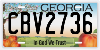 GA license plate CBV2736