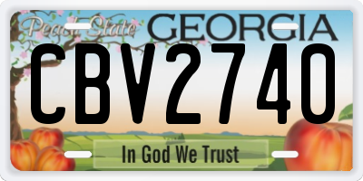 GA license plate CBV2740