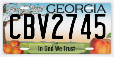 GA license plate CBV2745
