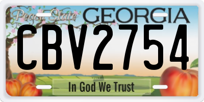 GA license plate CBV2754