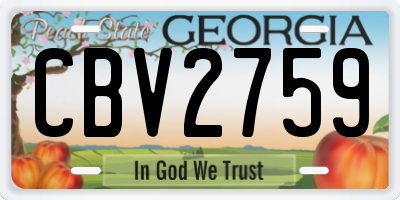 GA license plate CBV2759