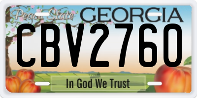 GA license plate CBV2760