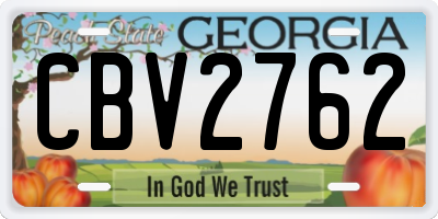 GA license plate CBV2762