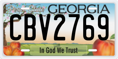 GA license plate CBV2769
