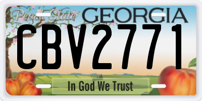 GA license plate CBV2771