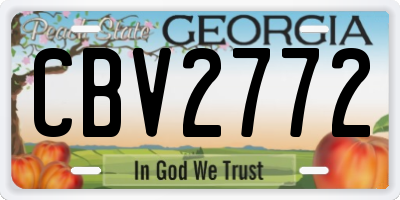 GA license plate CBV2772