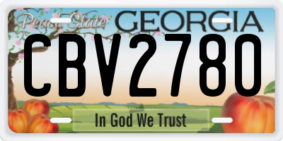 GA license plate CBV2780