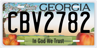 GA license plate CBV2782