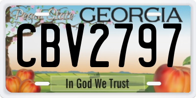 GA license plate CBV2797
