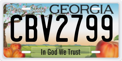 GA license plate CBV2799