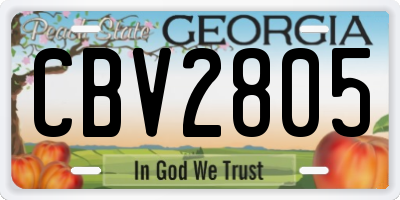 GA license plate CBV2805