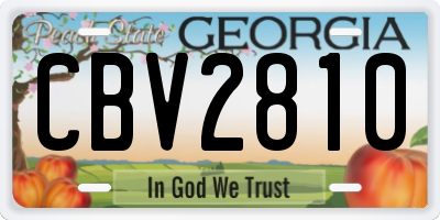 GA license plate CBV2810