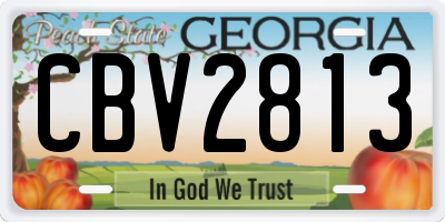 GA license plate CBV2813