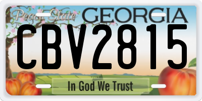 GA license plate CBV2815