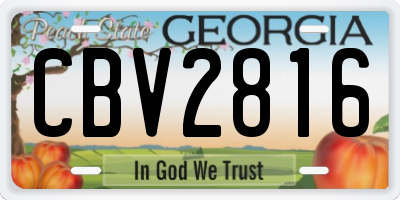 GA license plate CBV2816