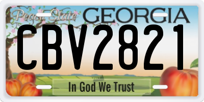 GA license plate CBV2821