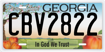 GA license plate CBV2822