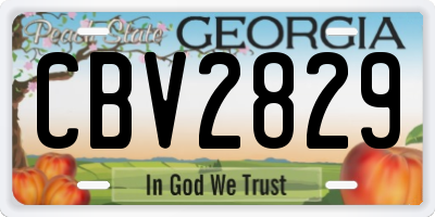 GA license plate CBV2829