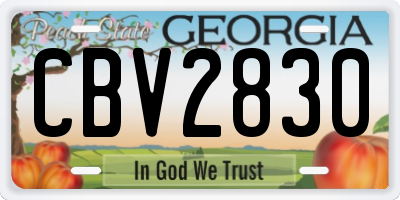 GA license plate CBV2830