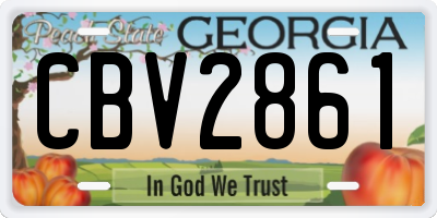 GA license plate CBV2861