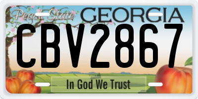 GA license plate CBV2867