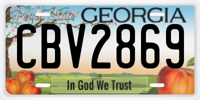 GA license plate CBV2869