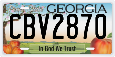 GA license plate CBV2870