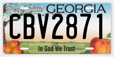 GA license plate CBV2871