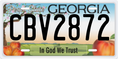 GA license plate CBV2872