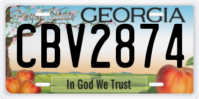 GA license plate CBV2874
