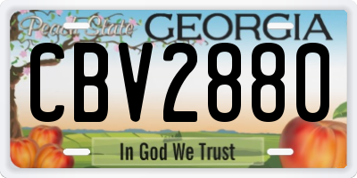 GA license plate CBV2880