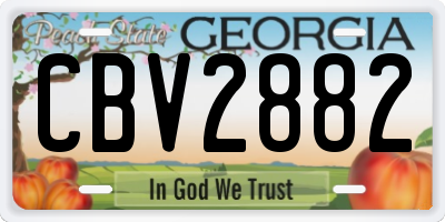 GA license plate CBV2882