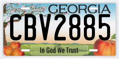 GA license plate CBV2885