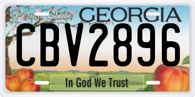GA license plate CBV2896