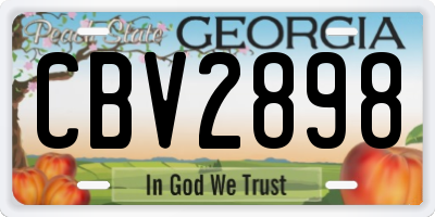 GA license plate CBV2898