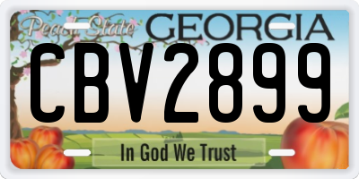 GA license plate CBV2899