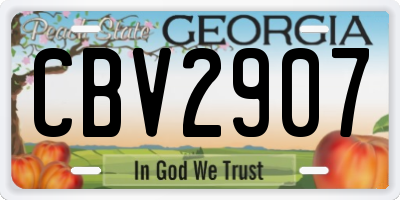 GA license plate CBV2907
