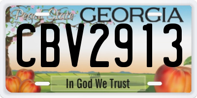 GA license plate CBV2913