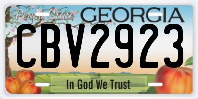 GA license plate CBV2923