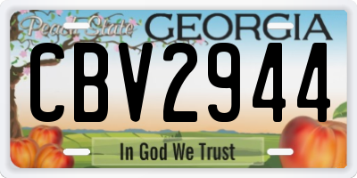 GA license plate CBV2944