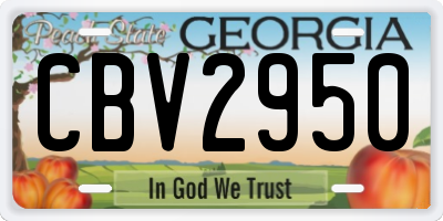 GA license plate CBV2950